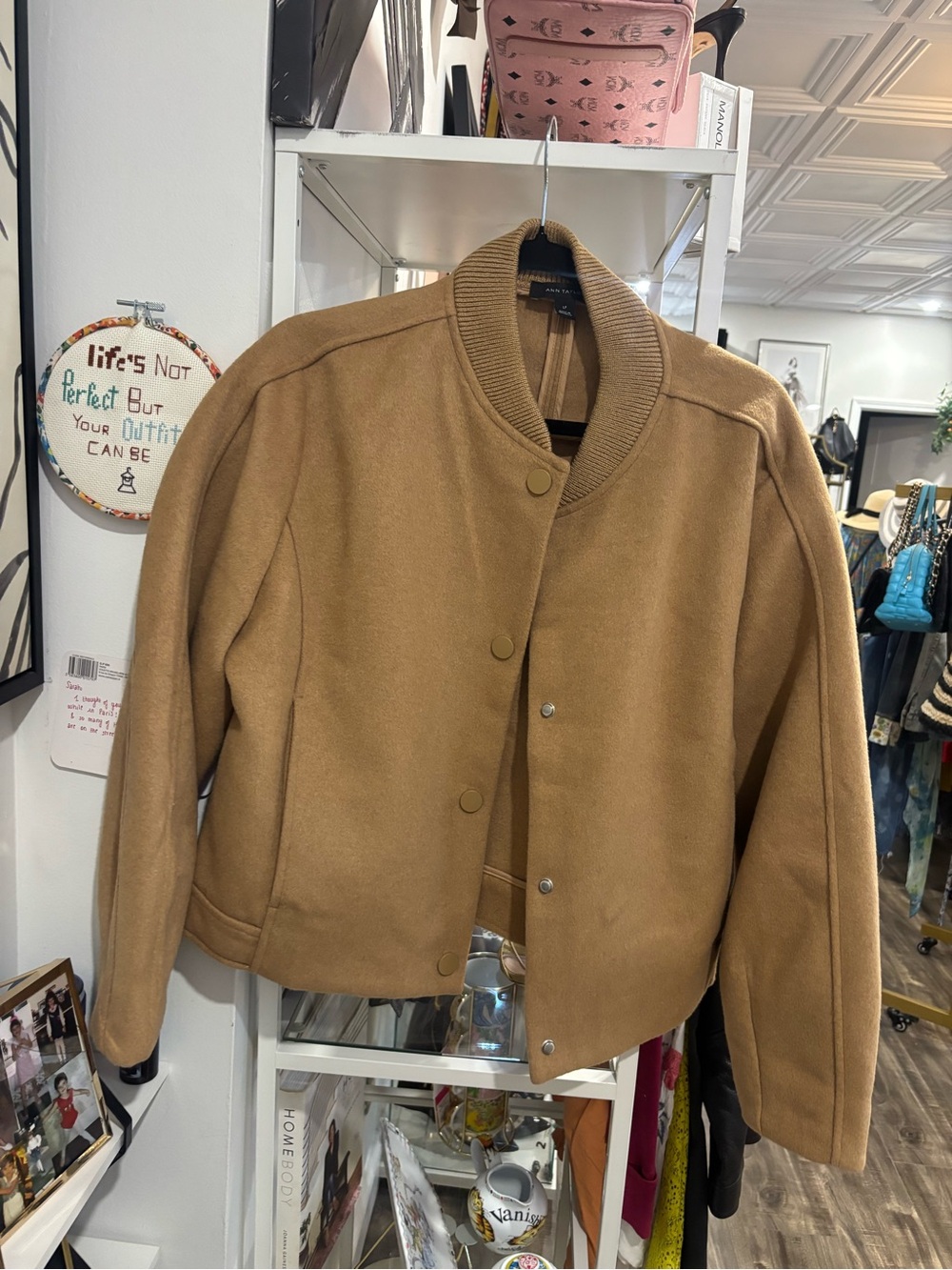 Ann Taylor Camel-Tan Bomber Jacket